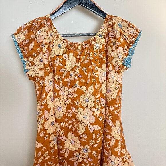 FREE PEOPLE Frankie Floral Tunic in Honey Ginger Combo Size Small - Picture 8 of 9